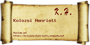 Kolozsi Henriett névjegykártya
